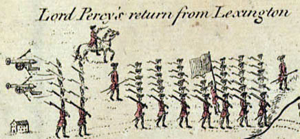 Percy's Return (Enlarged from 1775 map)  (courtesy of Wiki)
