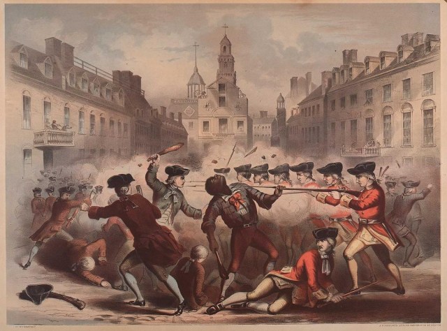 In this lithograph published in 1855, Crispus Attucks is portrayed front and center. Crispus Attucks was lauded as the first martyr in the War for Independence much from the insistence of abolitionists like William C. Nell. A Crispus Attucks Day was created in Boston in 1858 and a memorial placed for him and the other victims on Boston Common after the Civil War. Despite all this, according to John Adams (who defended the British soldiers in court), Attucks was a rabble-rouser who actually helped precipitate the massacre.