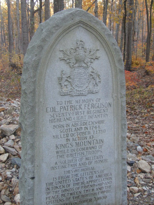 Colonel Patrick Ferguson death marker, Kings Mountain National Military Park