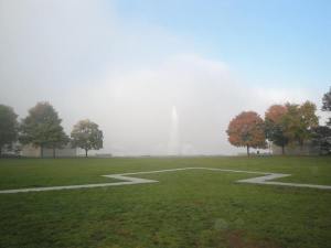 Outline of the French Fort Duquesne, with the Forks of the Ohio in the distance