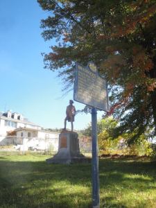 This Washington Statue is near where the British were attacked