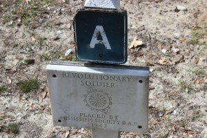 Marker beside Samuel Davis's grave stone.