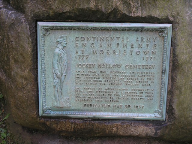 Jockey Hollow Cemetery Marker