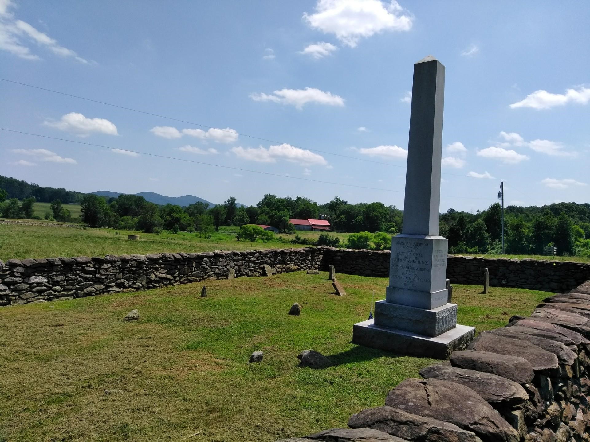 The Ashby Family Cemetery near Delaplane, Virginia. Final resting place of Captain John Ashby, as well as much of the rest of his family. The cemetery is on private property but can be s