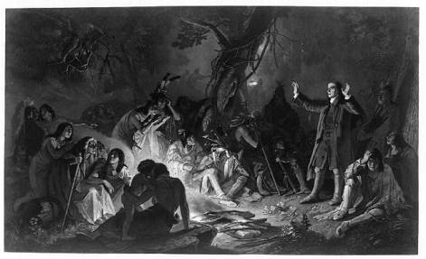 Zeisberger Preaching to the Indians (LOC)